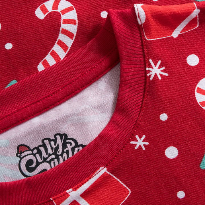 Rotes Weihnachtsmuster Weihnachtspyjama Kinder