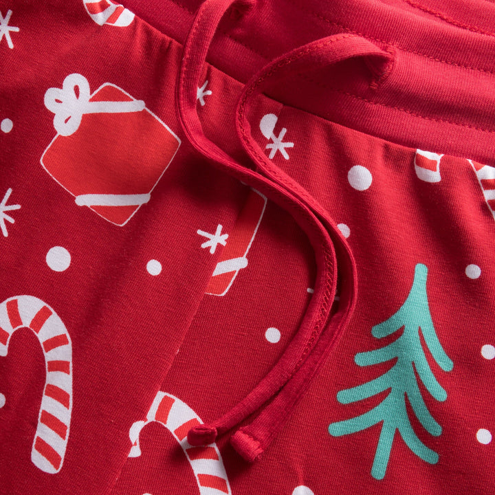 Rotes Weihnachtsmuster Weihnachtspyjama Kinder