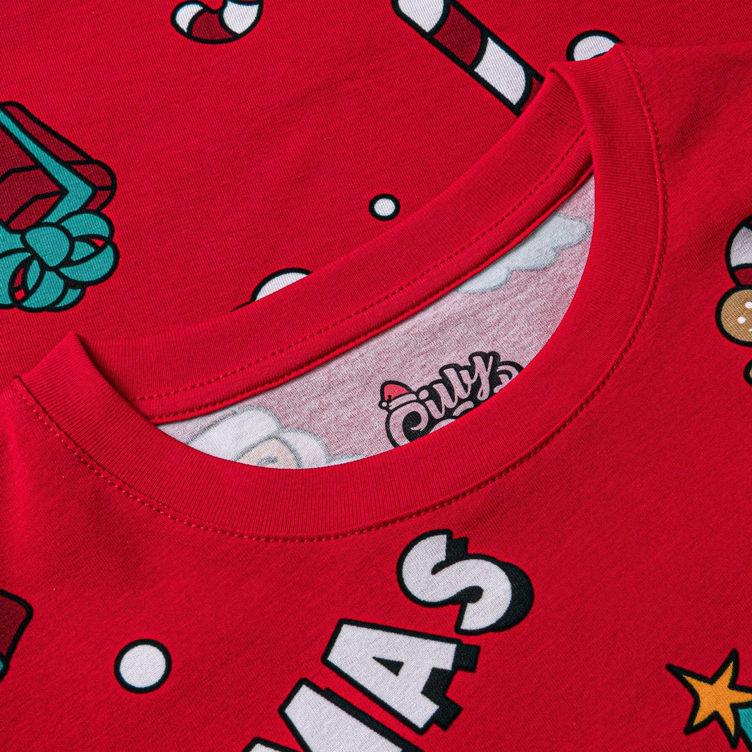 Roter Xmas Weihnachtspyjama Kinder