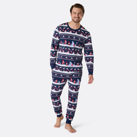 Weihnachtslandschaft Weihnachtspyjama Herren