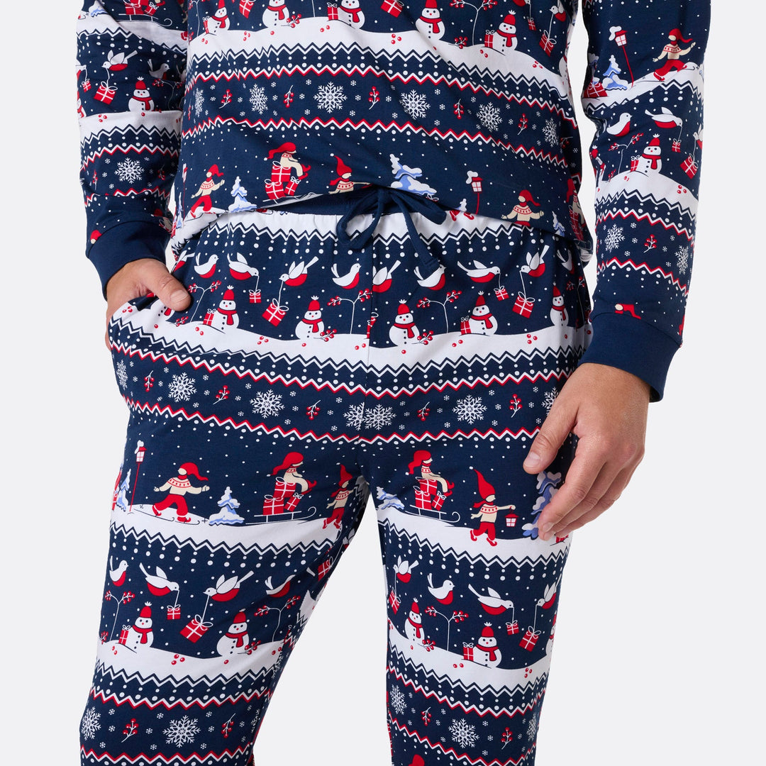 Weihnachtslandschaft Weihnachtspyjama Herren