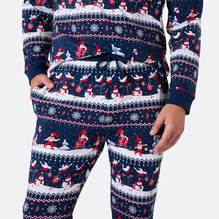 Weihnachtslandschaft Weihnachtspyjama Herren
