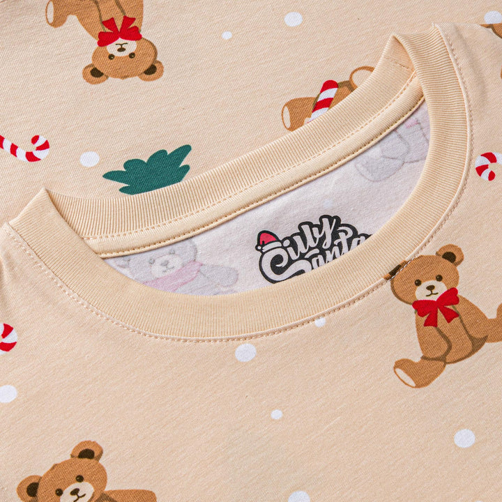 Beiger Teddybär Weihnachtspyjama Kinder