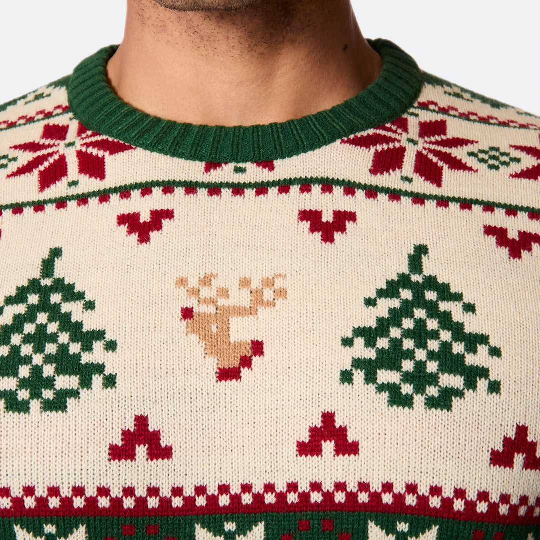 Retro Weihnachtsbaum Weihnachtspullover Herren