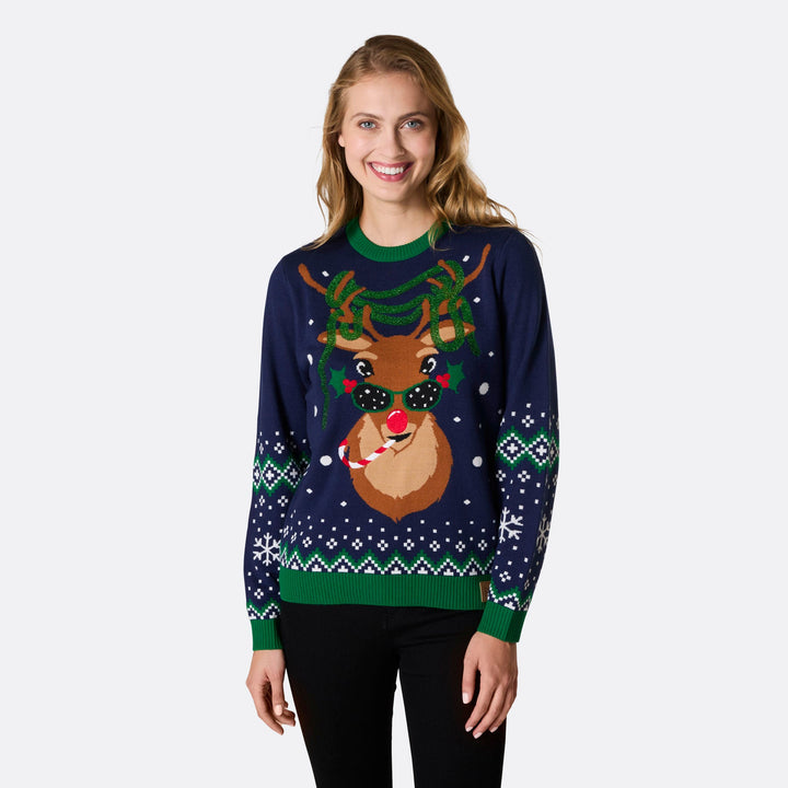 Rudolf Weihnachtspullover Damen