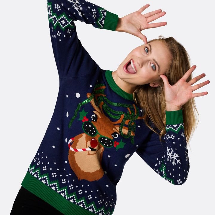 Rudolf Weihnachtspullover Damen