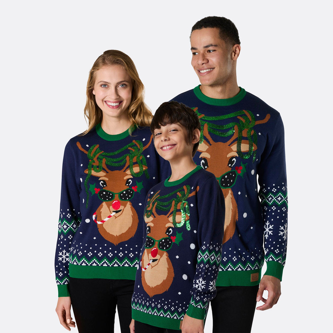 Rudolf Weihnachtspullover für die ganze Familie