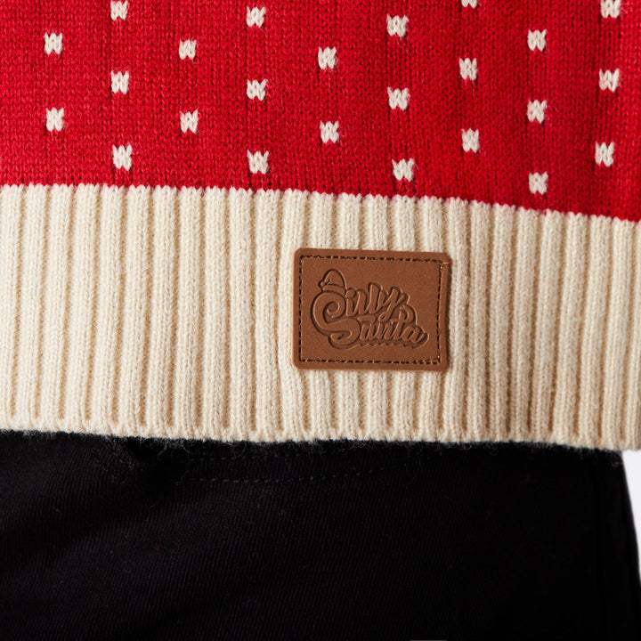 Roter Retro Rentier Weihnachtspullover Familie