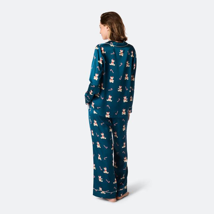 Teddybär Satin Weihnachtspyjama Damen