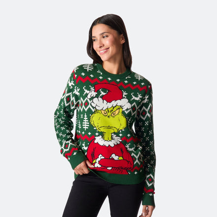 Der Grinch Weihnachtspullover Damen
