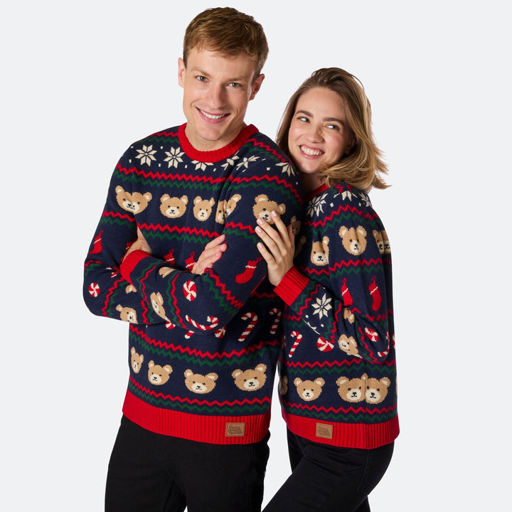 Teddybär Weihnachtspullover Herren