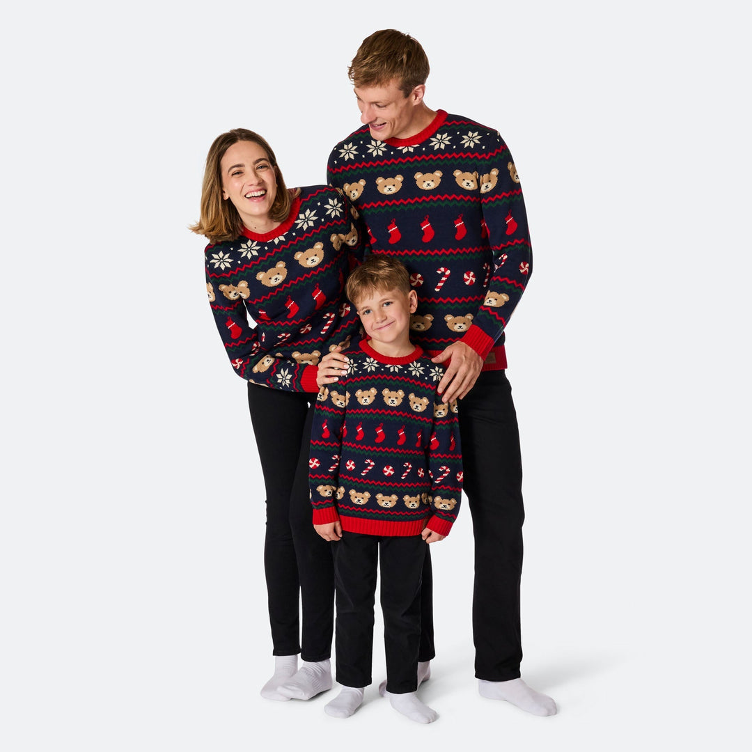 Teddybär Weihnachtspullover Herren