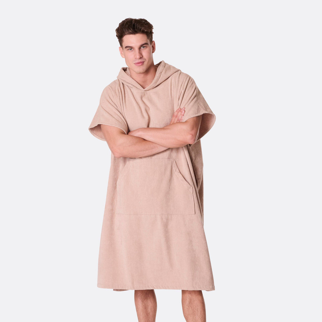 Beiger Badeponcho