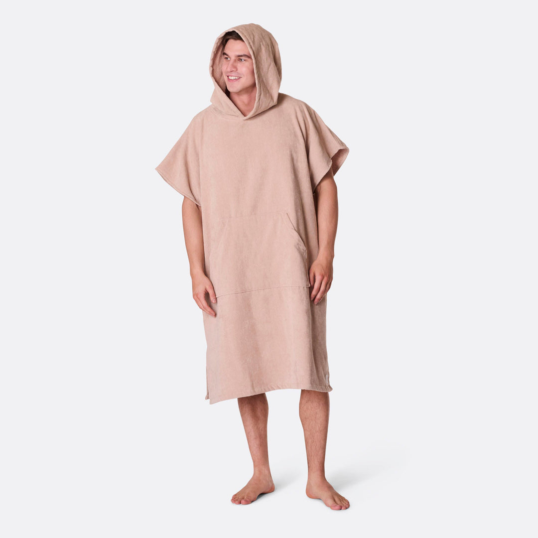 Beiger Badeponcho