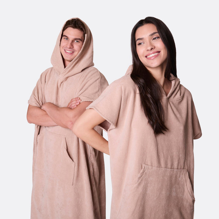 Beiger Badeponcho