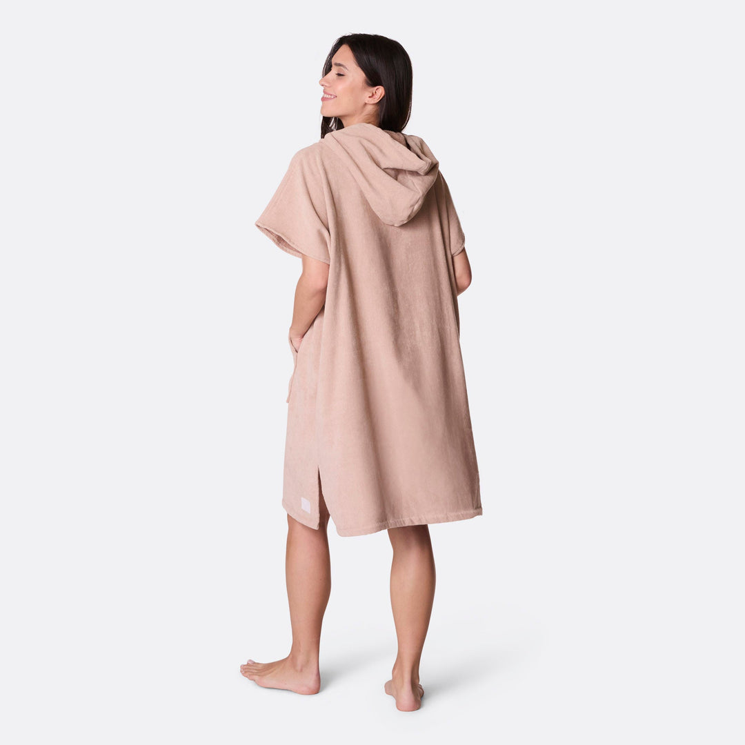 Beiger Badeponcho