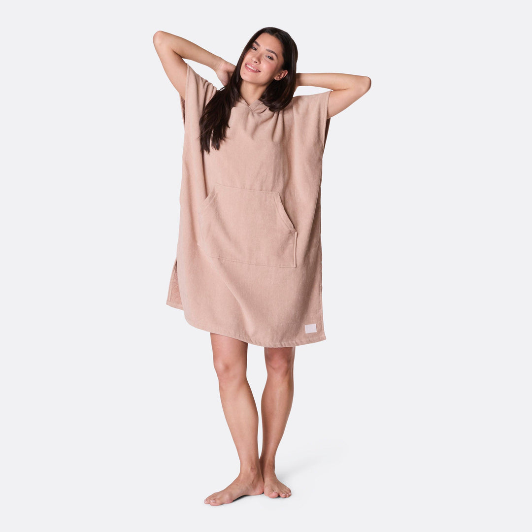 Beiger Badeponcho