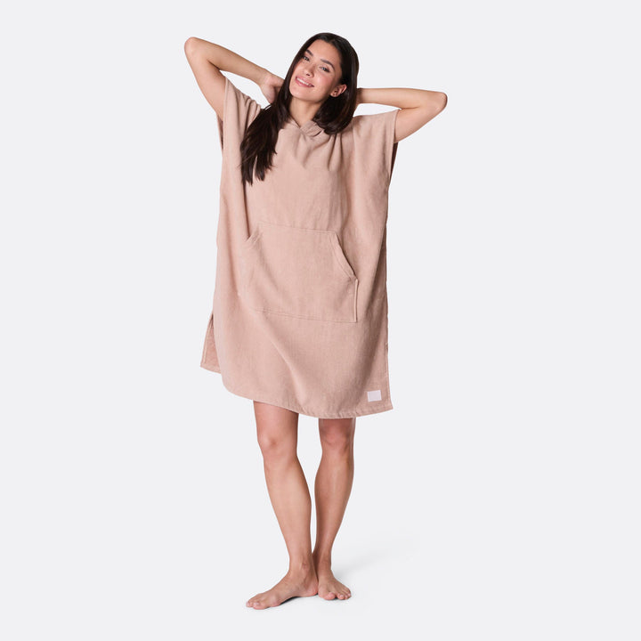 Beiger Badeponcho