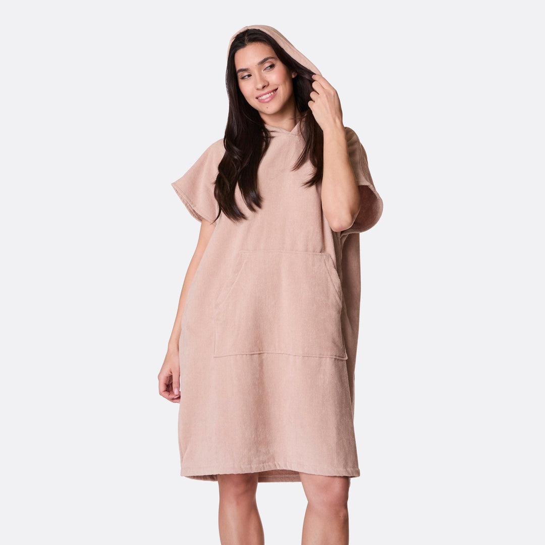 Beiger Badeponcho