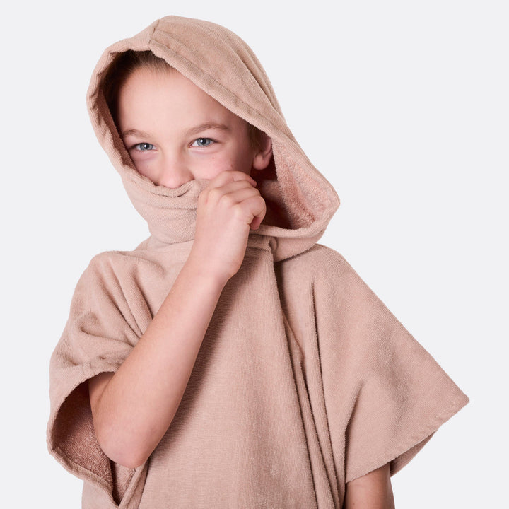 Beiger Badeponcho Kinder