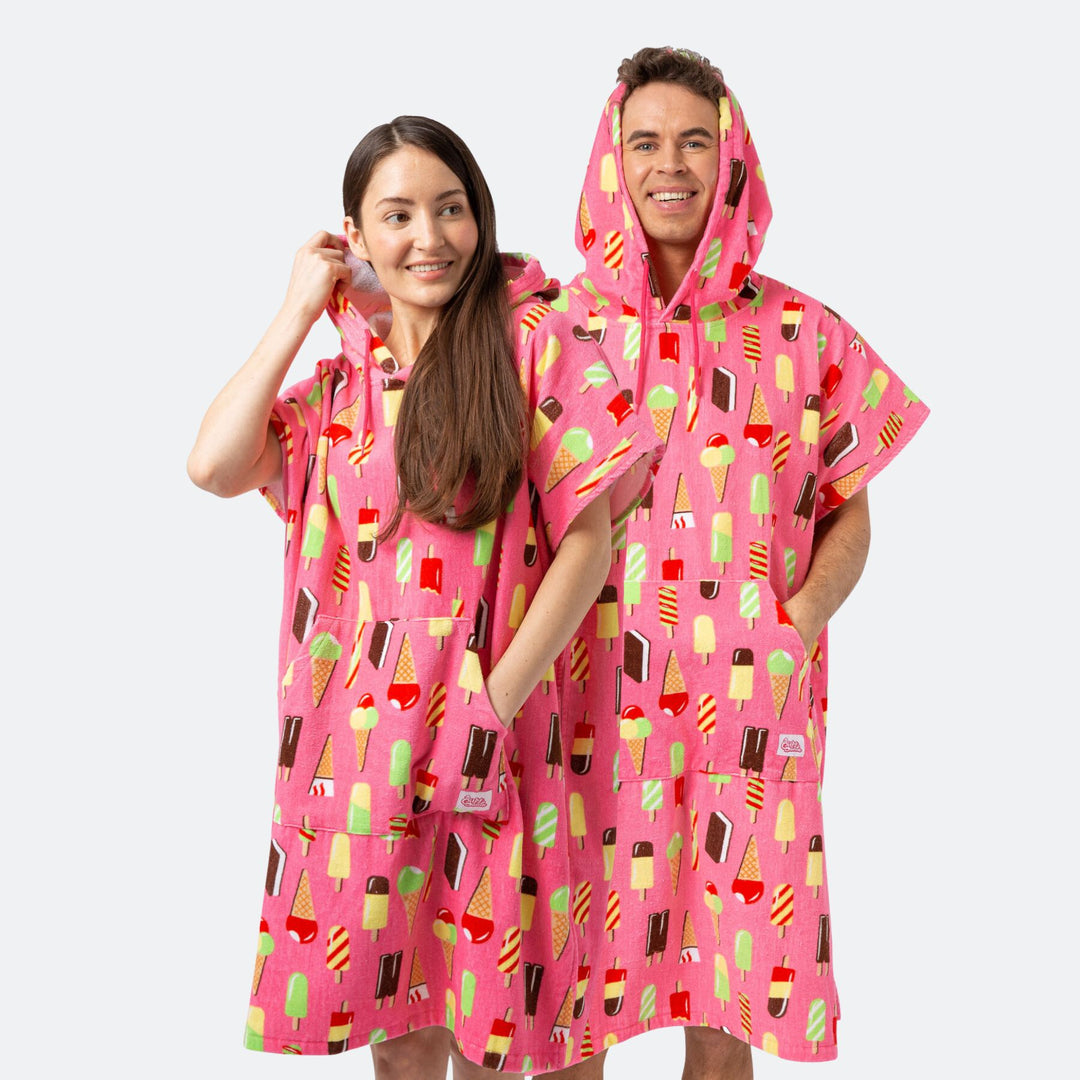 Pinke Eiscreme Badeponcho