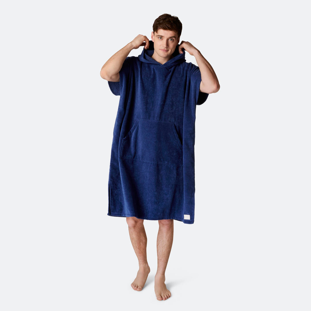 Marineblauer Badeponcho