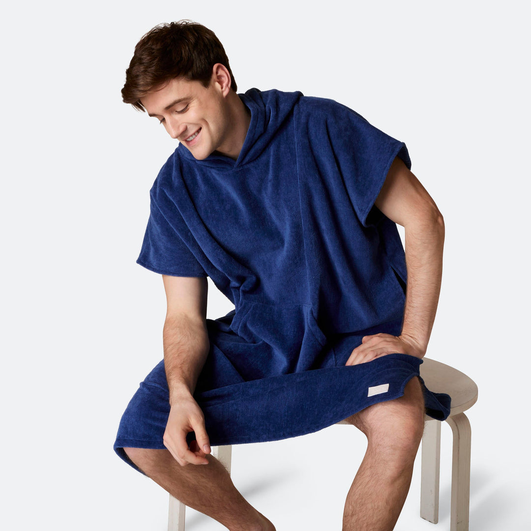 Marineblauer Badeponcho