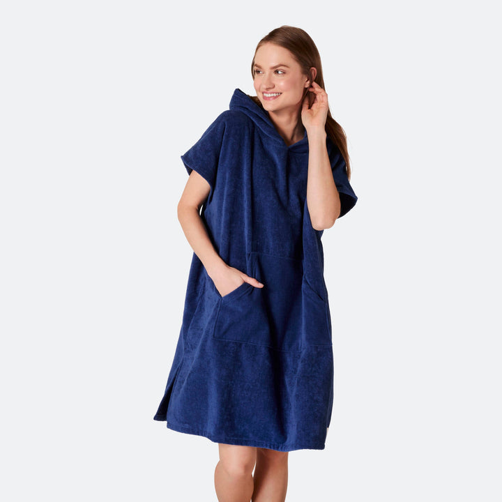 Marineblauer Badeponcho