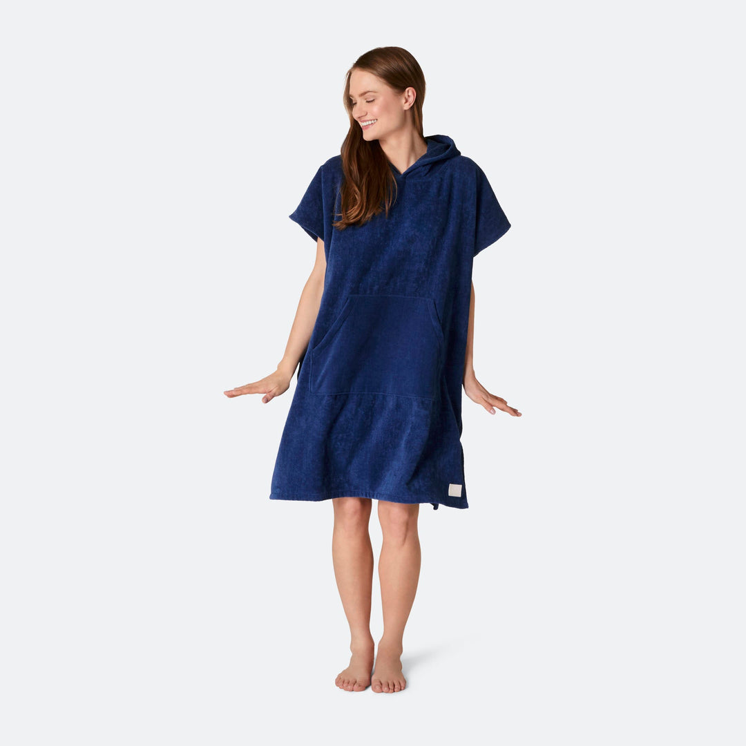 Marineblauer Badeponcho