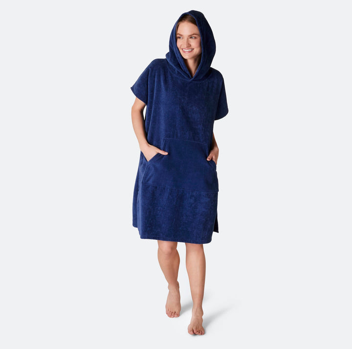 Marineblauer Badeponcho