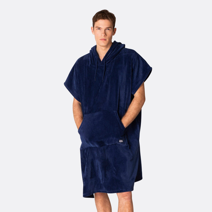 Marineblauer Badeponcho