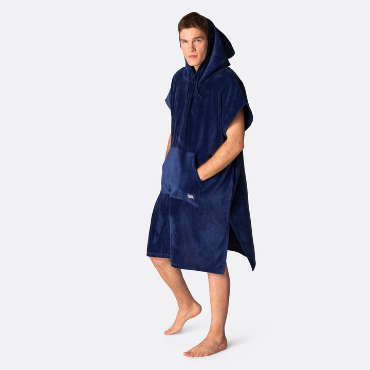 Marineblauer Badeponcho