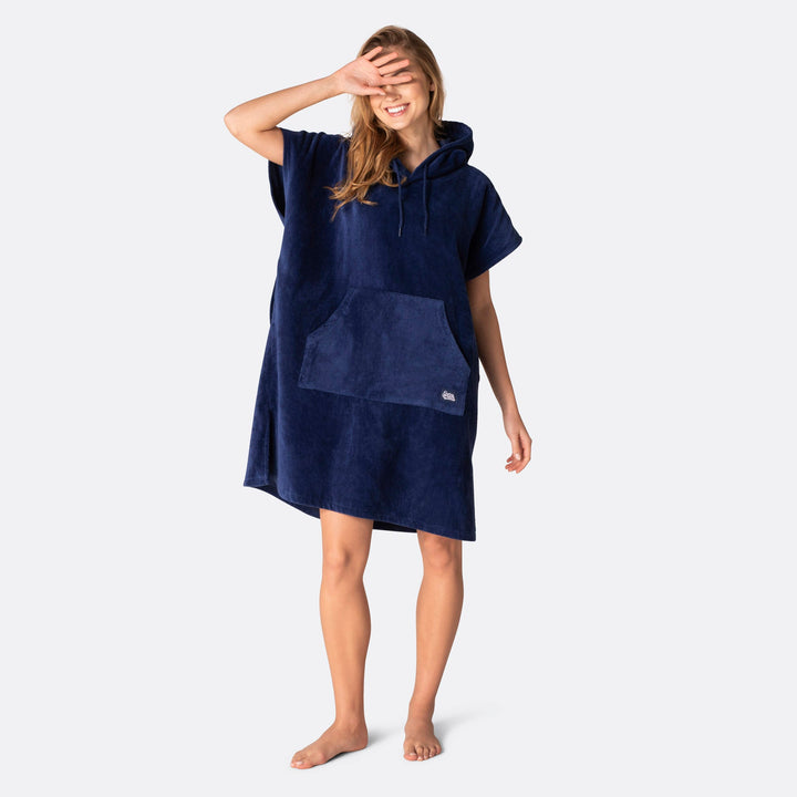 Marineblauer Badeponcho