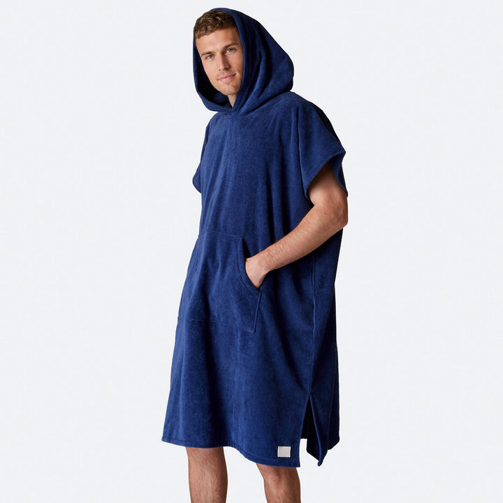 Marineblauer Badeponcho