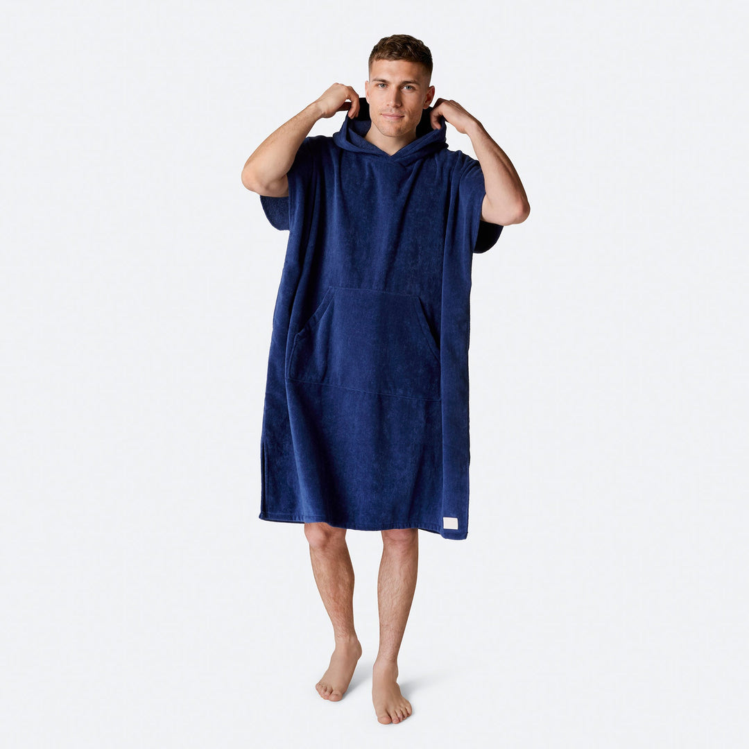 Marineblauer Badeponcho