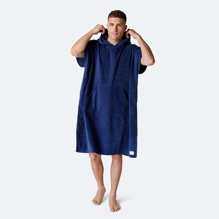 Marineblauer Badeponcho