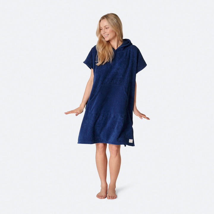 Marineblauer Badeponcho