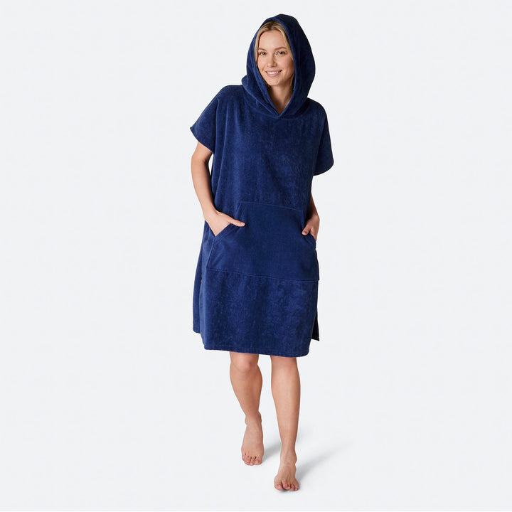 Marineblauer Badeponcho