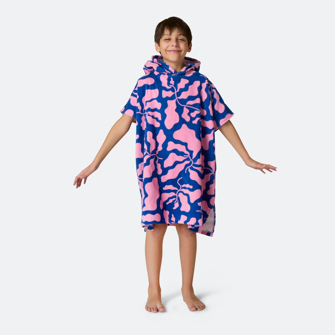 Gemusterter Blauer Badeponcho Kinder