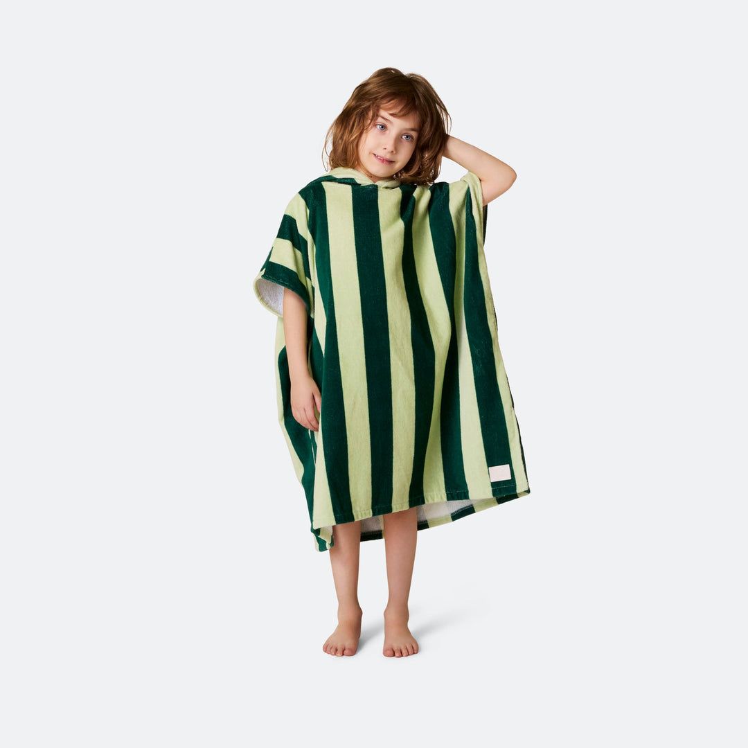 Gestreifter Grüner Badeponcho Kinder