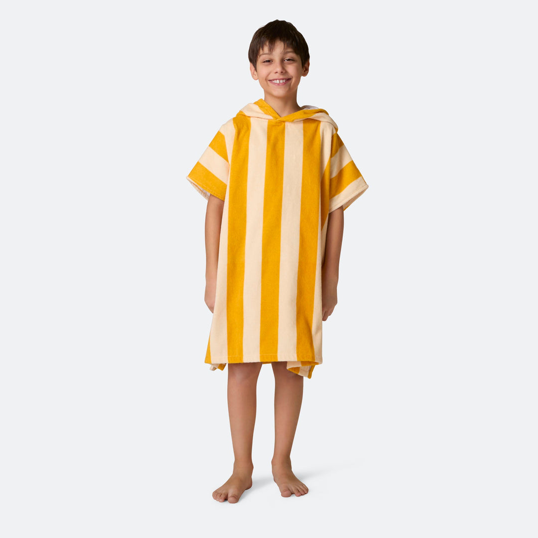 Gestreifter Gelber Badeponcho Kinder