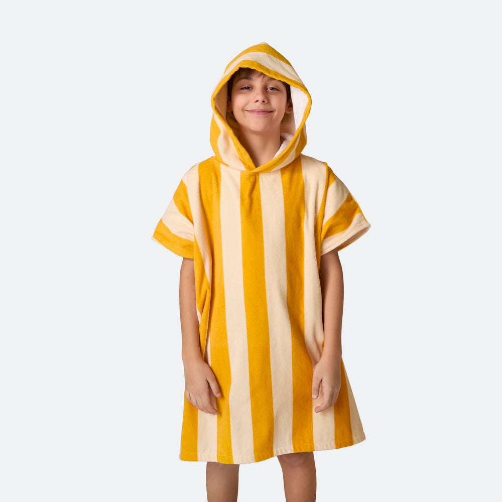 Gestreifter Gelber Badeponcho Kinder