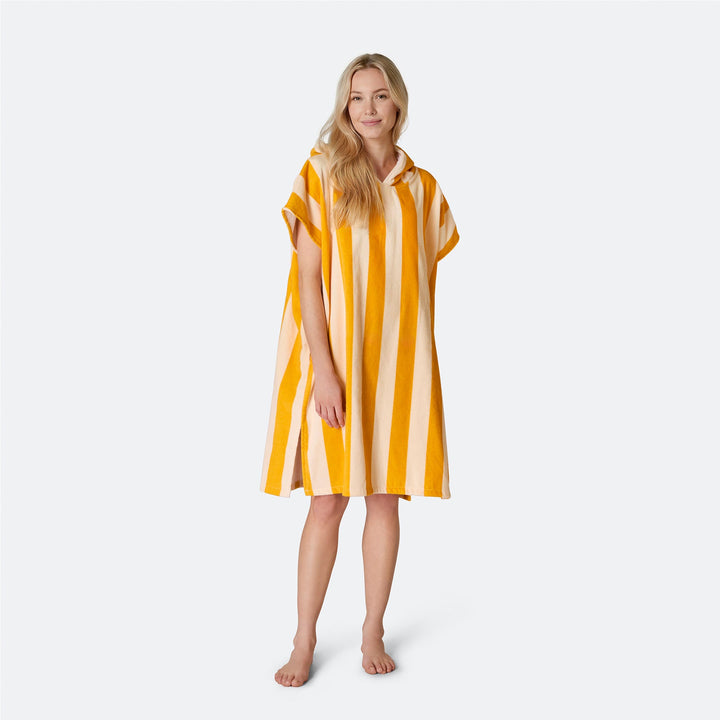 Gestreifter Gelber Badeponcho