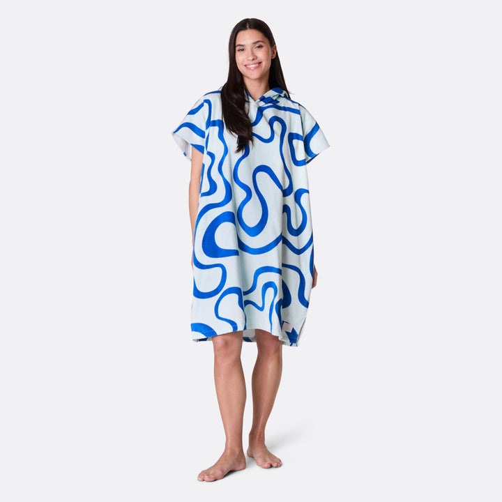 Blaue Wellen Badeponcho
