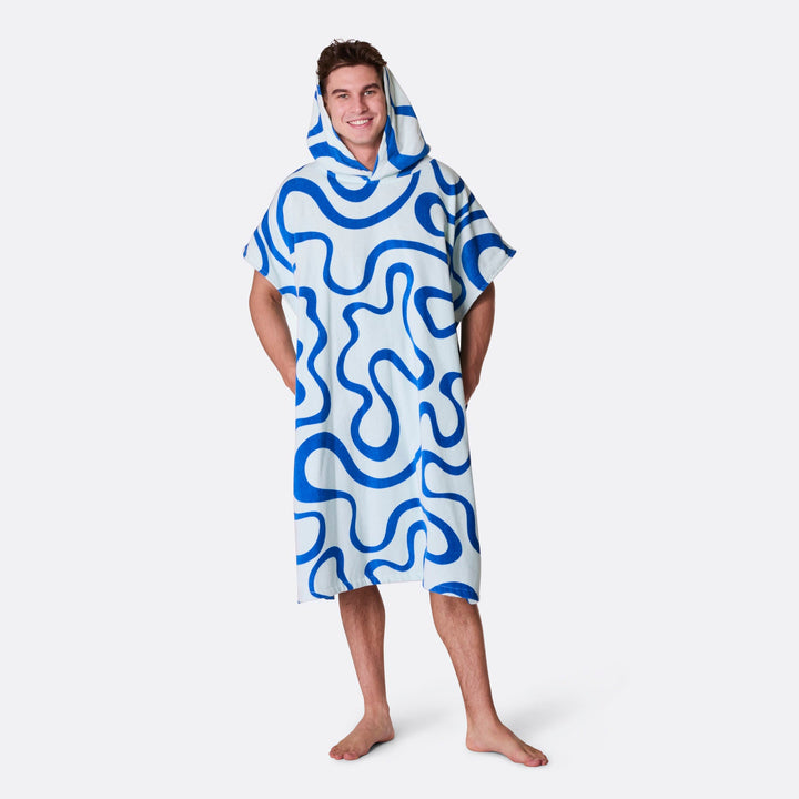 Blaue Wellen Badeponcho
