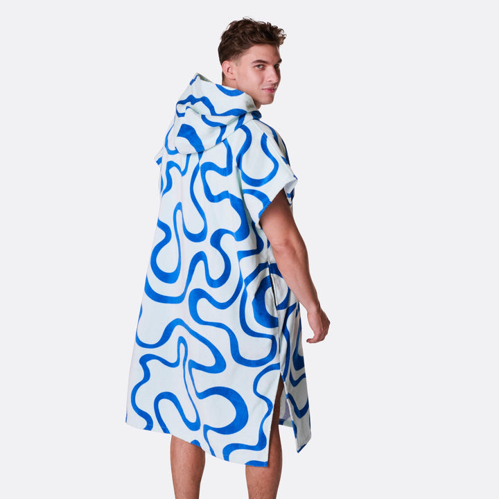 Blaue Wellen Badeponcho