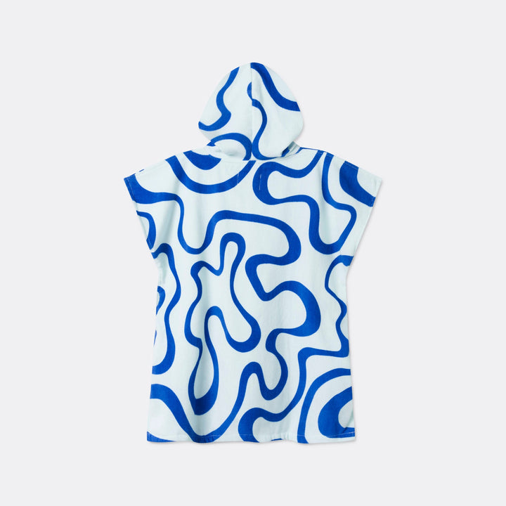 Blaue Wellen Badeponcho Kinder