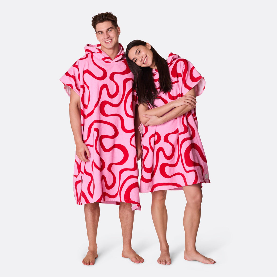 Pinke Wellen Badeponcho