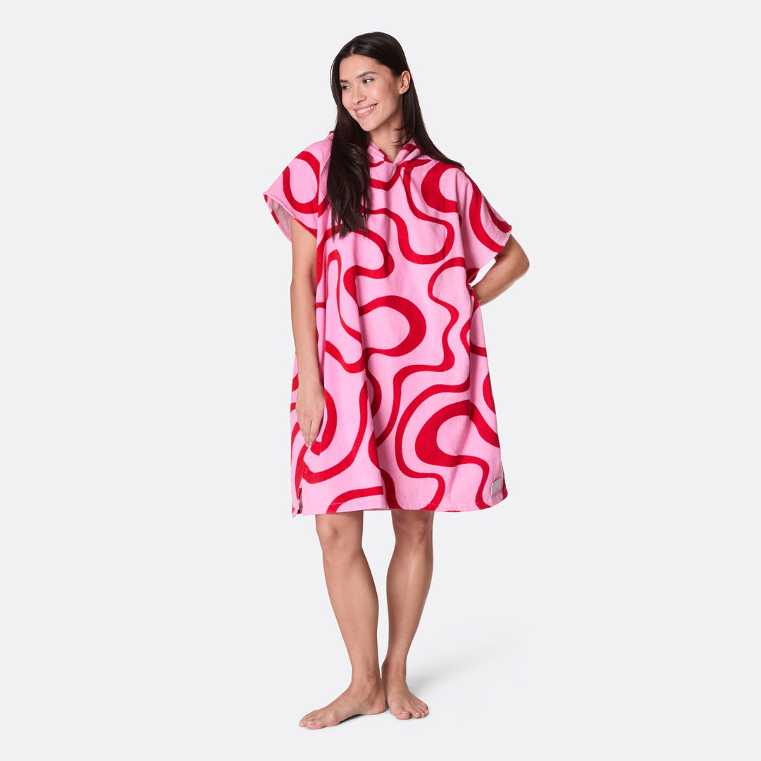 Pinke Wellen Badeponcho