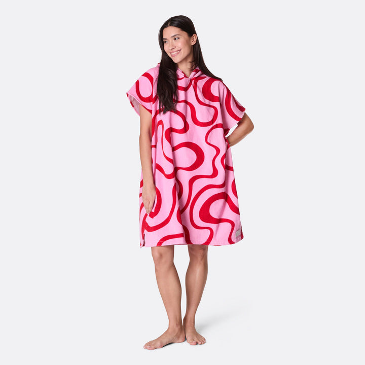 Pinke Wellen Badeponcho